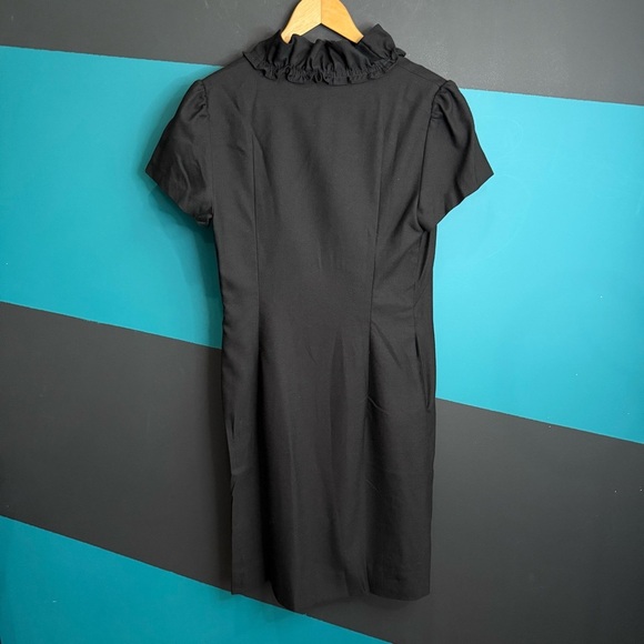 J. Crew Black Ruffled Dress Wool blend size 6 - Picture 5 of 11
